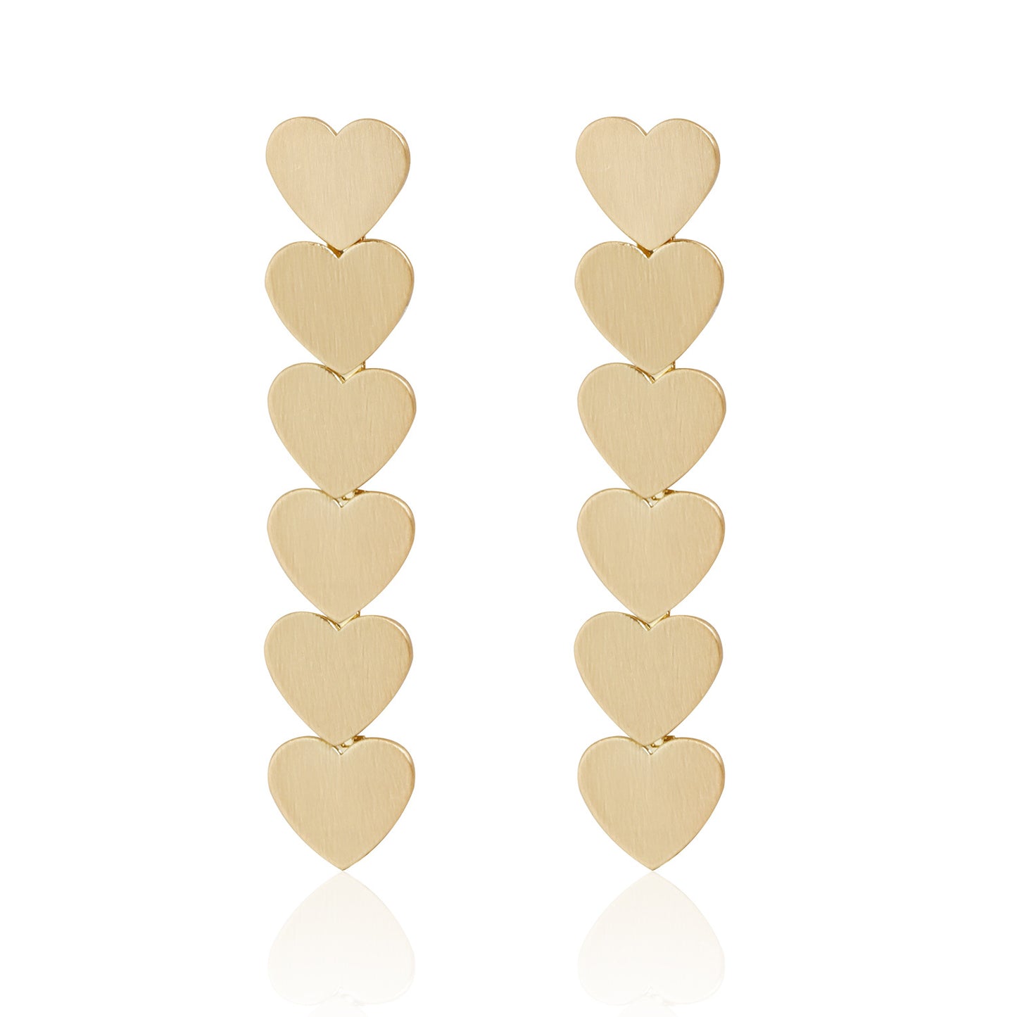 Minimalist Geometric Heart Stud Earrings in Zinc Alloy with Electroplated Finish for Women
