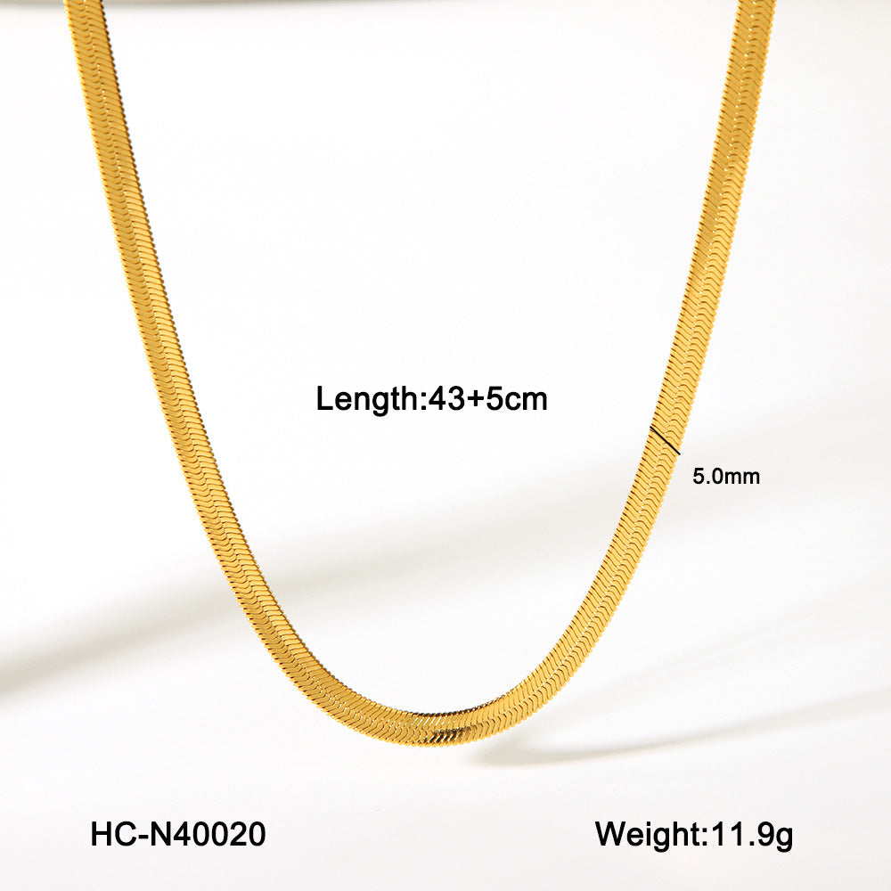 Collana da donna a maglie geometriche minimaliste in acciaio inossidabile placcato
