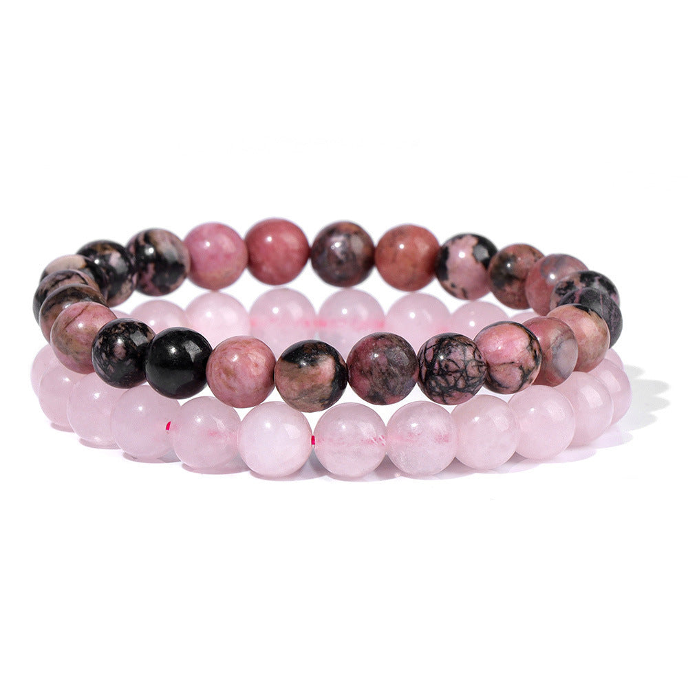 Vintage Business Geometric Natural Gemstone Beaded Bracelet Set for Unisex