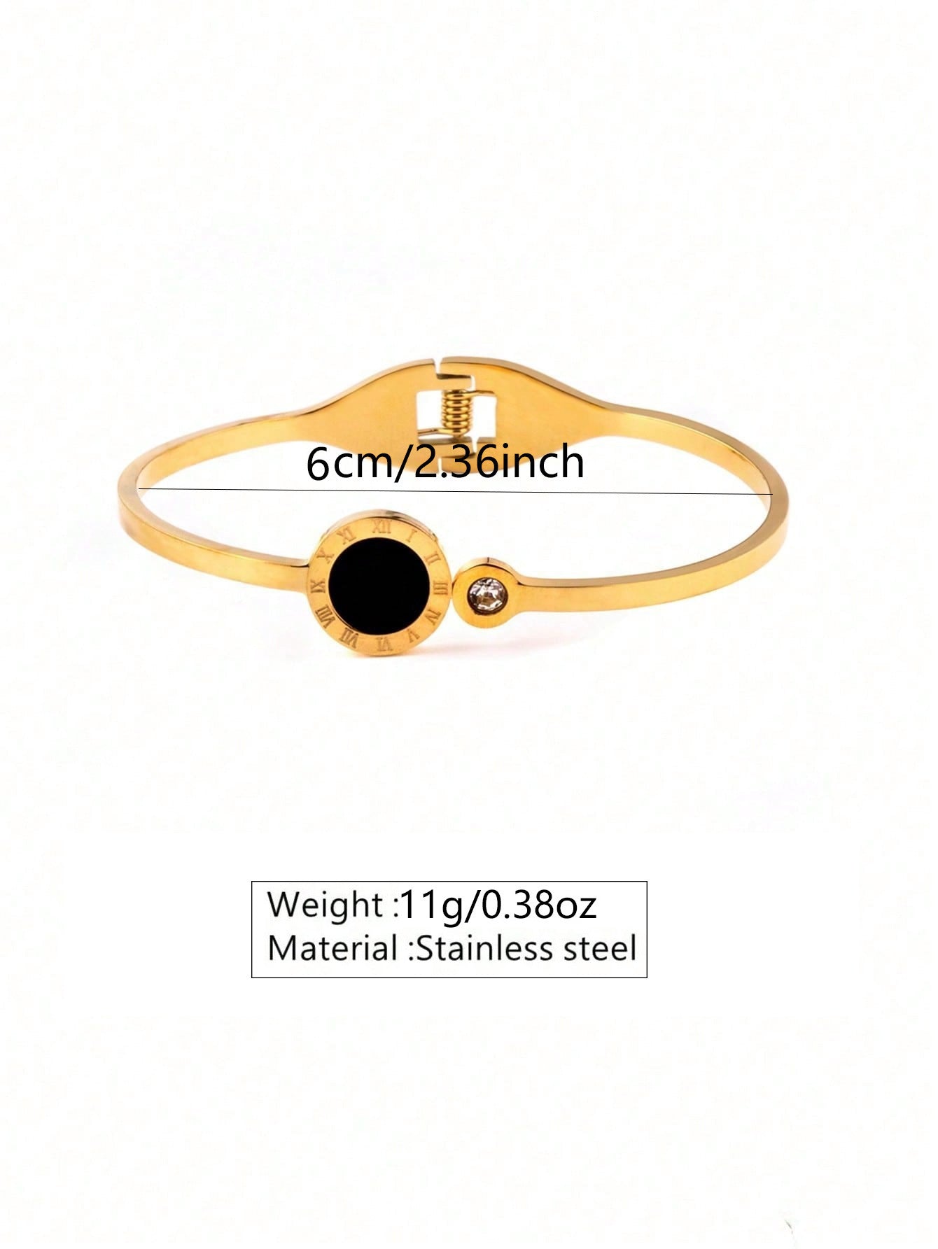 Elegant 18K Gold Plated Geometric Round Titanium Steel Bracelet