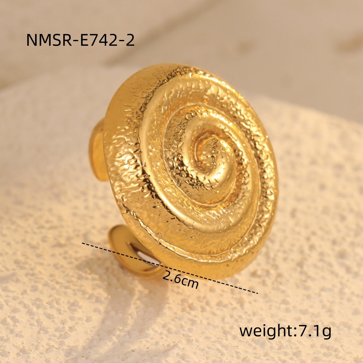 Anello da donna in acciaio inossidabile a forma di stella marina e conchiglia, con finitura galvanica