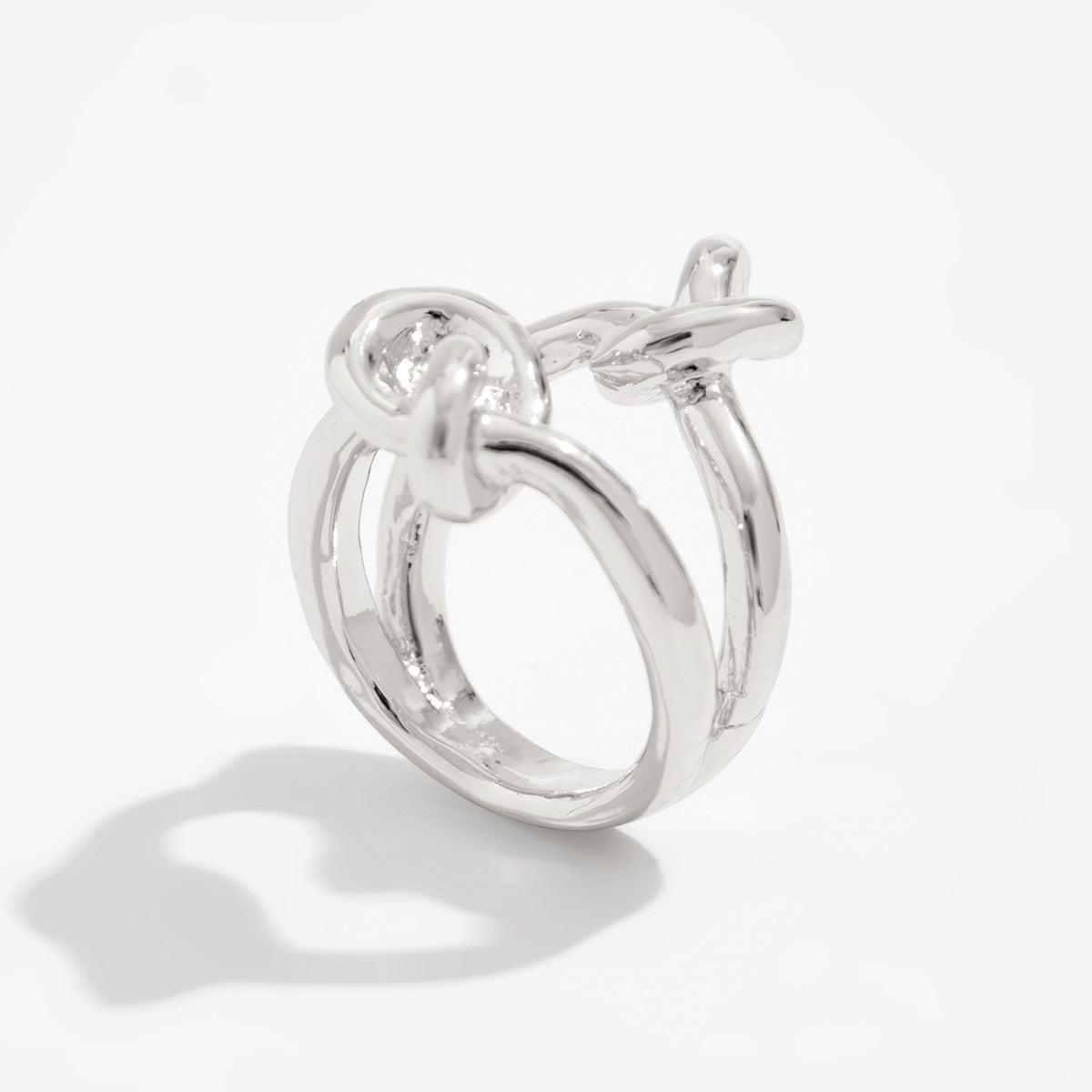 Minimalist Geometric Plated Zinc Alloy Ring for Women