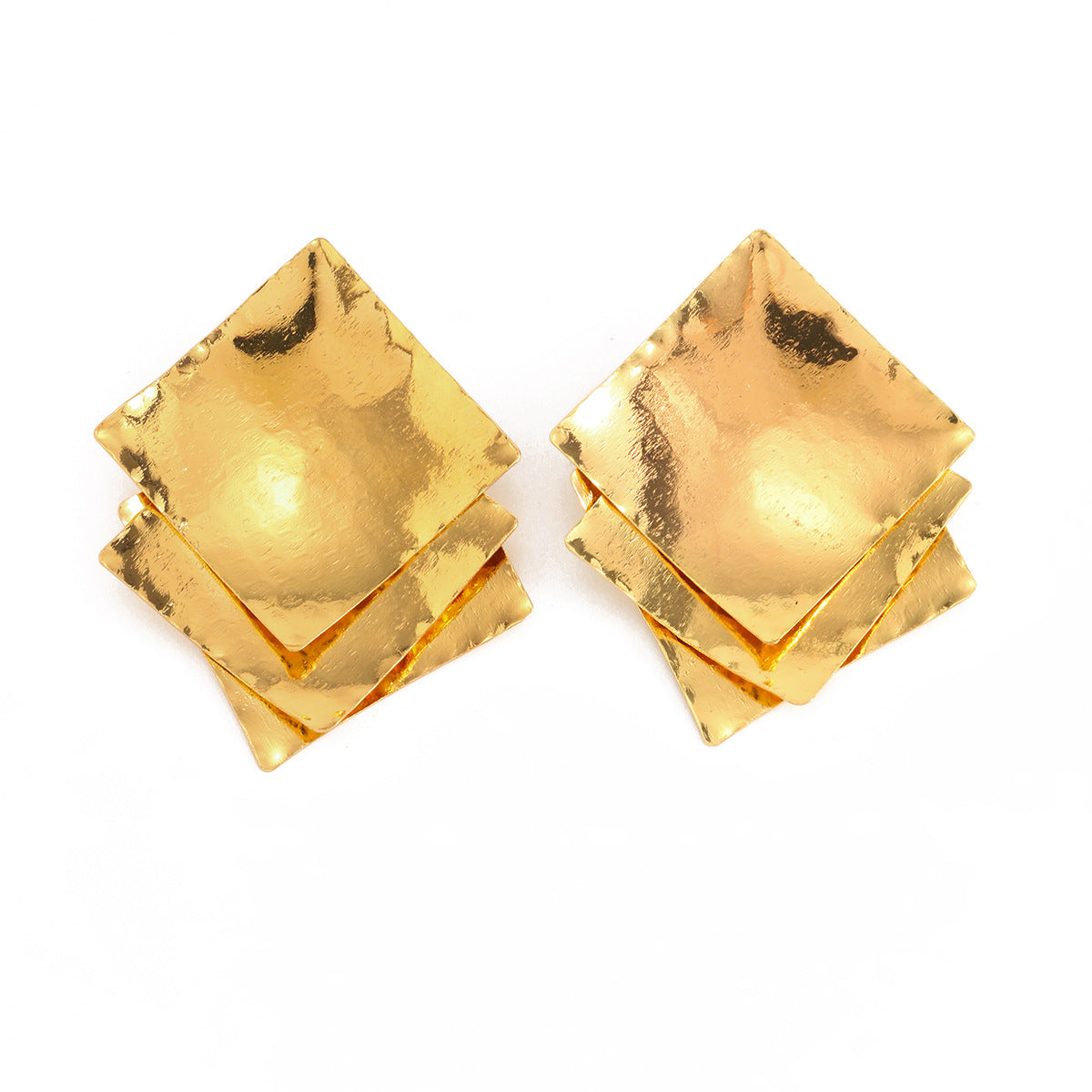 Minimalist Geometric Square Plated Iron Earrings for Women