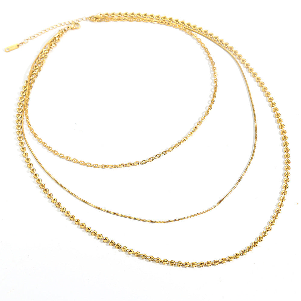 Collar Gargantilla Bohemio de Acero Inoxidable con Forma de Corazón para Mujer, con Colgante de Acero de Titanio y Acabado Galvanizado
