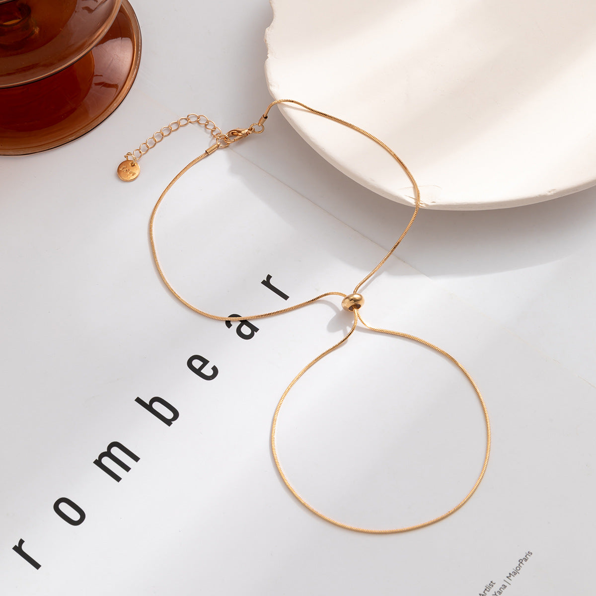 Minimalist Geometric Alloy Ball Chain Anklet for Women