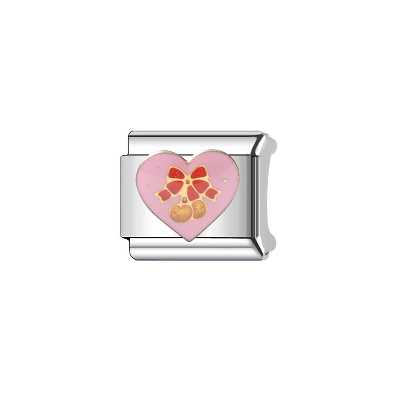 Vintage Sweet Heart Shaped Stainless Steel Plated DIY Charm Bar