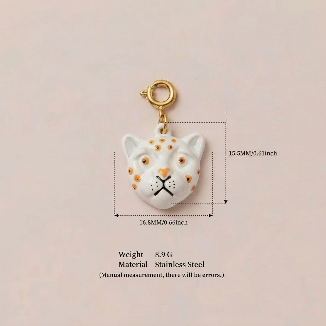 Vintage 18K Gold Plated Stainless Steel Animal Pendant Charm Bar for Women