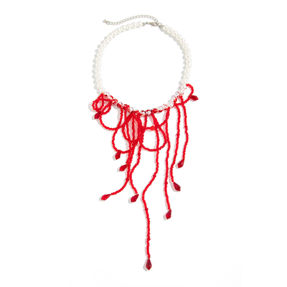 Gothic Geometric Crystal Tassel Necklace Women's Choker