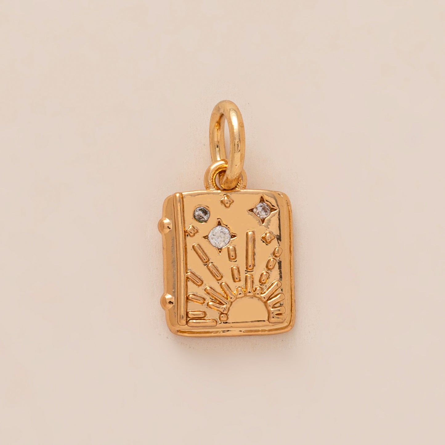 Sweet Floral Rectangle Heart Plated Stainless Steel Charm Bar Pendant for Women