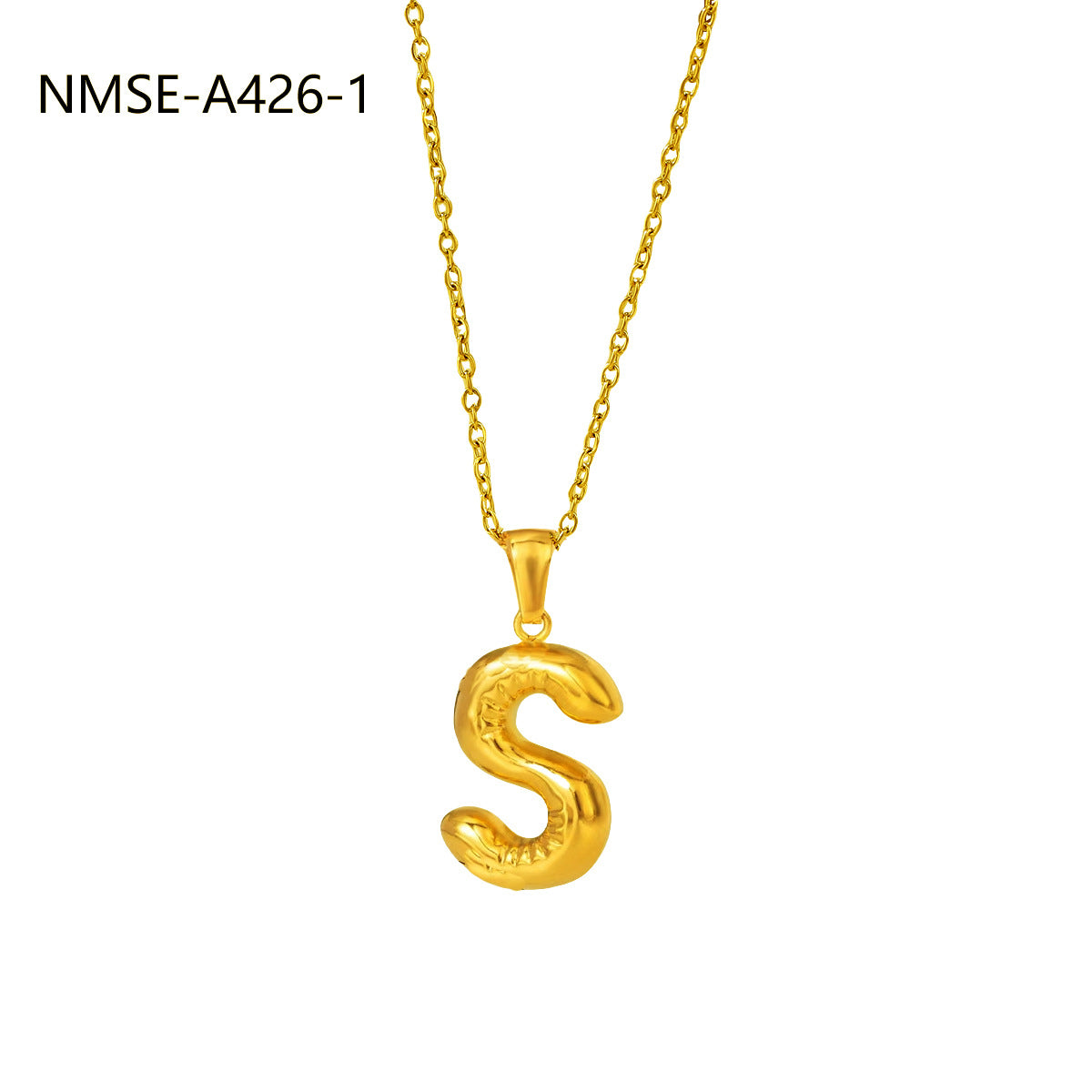 Fashionable Minimalist Stainless Steel Letter Pendant Necklace for Women with Plated Finish and Adjustable Length