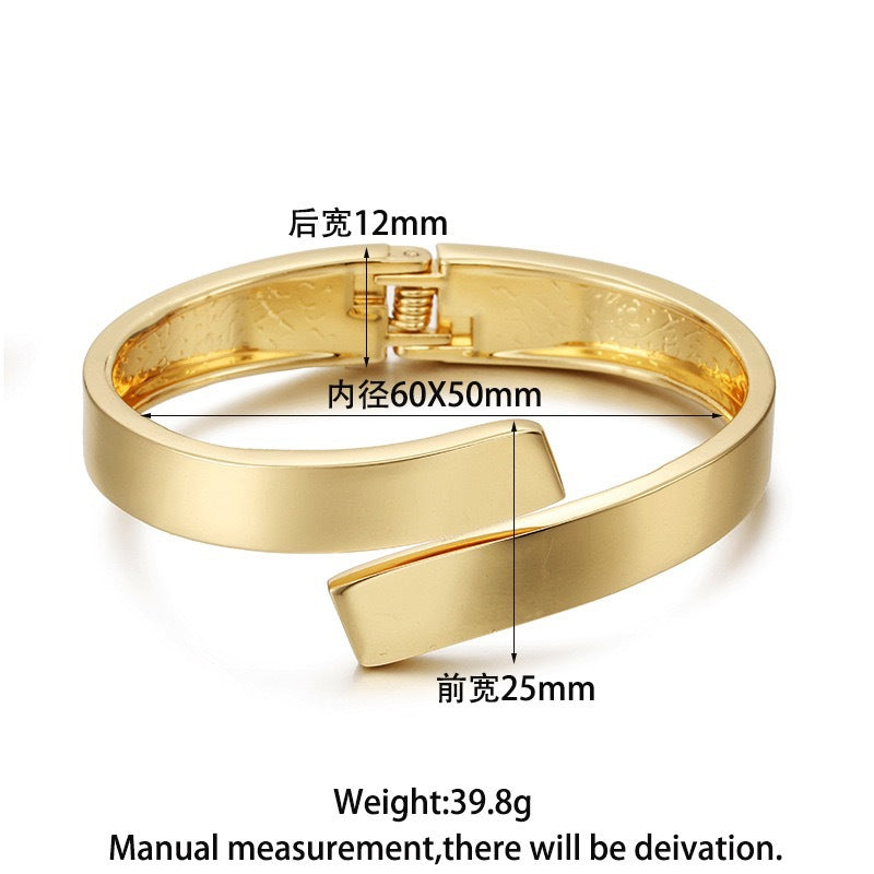 Bracciale aperto placcato in lega geometrica