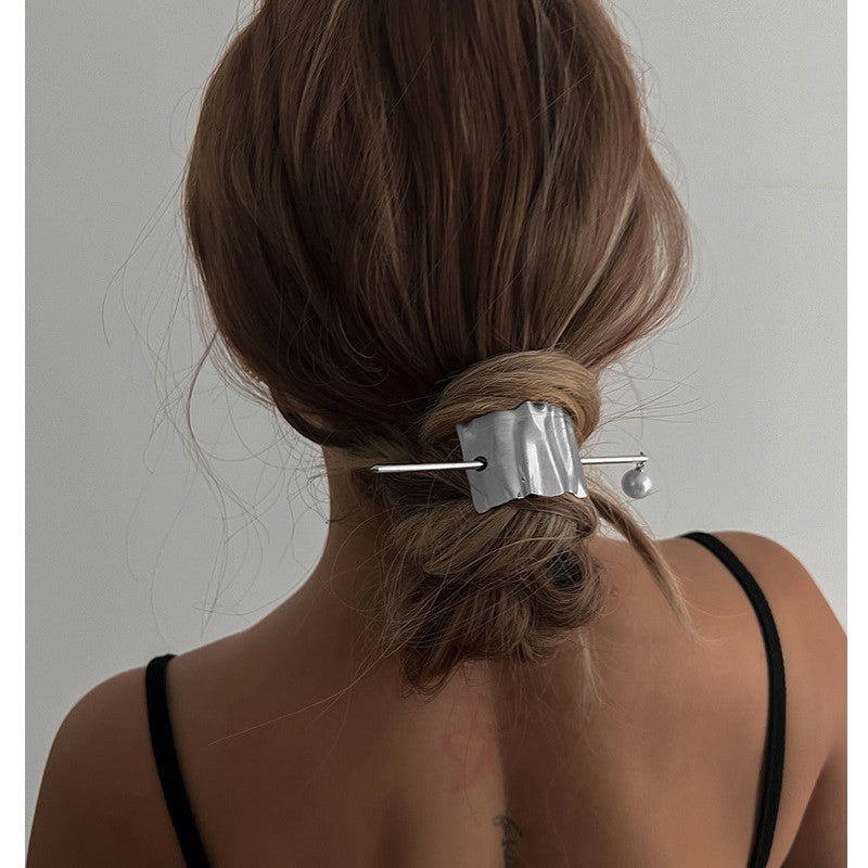 Fermaglio per capelli ovale in lega placcata