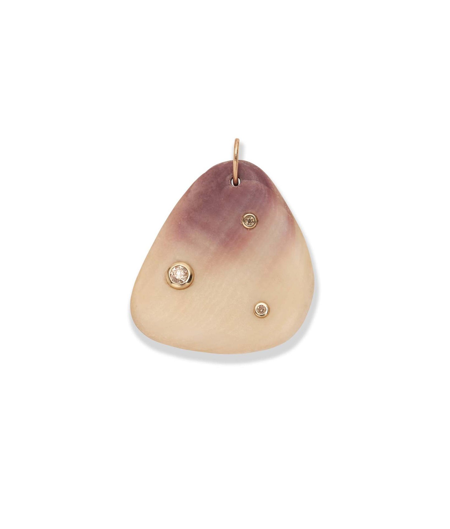 Fashion Gold Plated Brass Heart Round Geometric Cubic Zirconia Charm Bar for Unisex