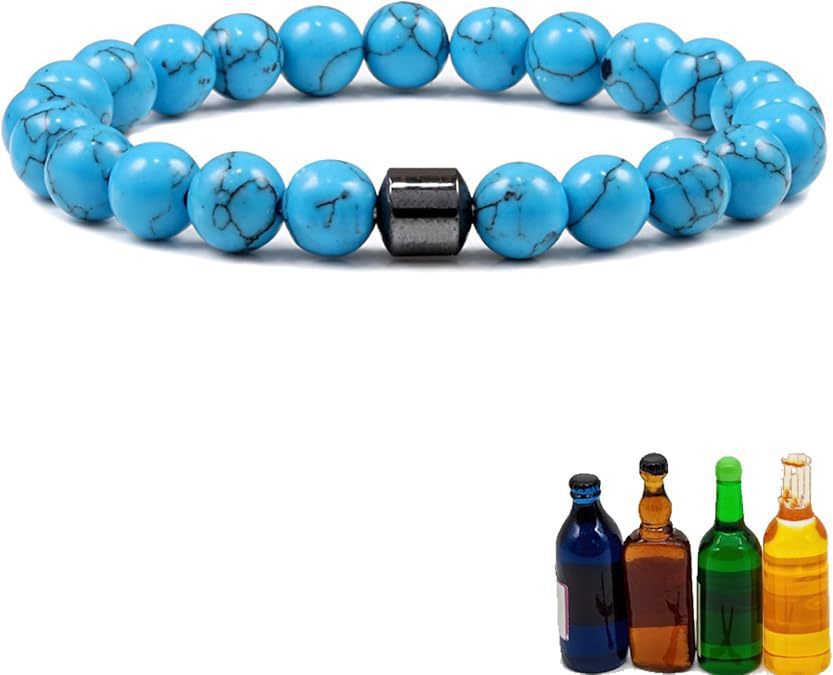 Unisex Magnetic White Pine Black Matte Tiger Eye Agate Beaded Bracelet Geometric Round Gemstone Jewelry