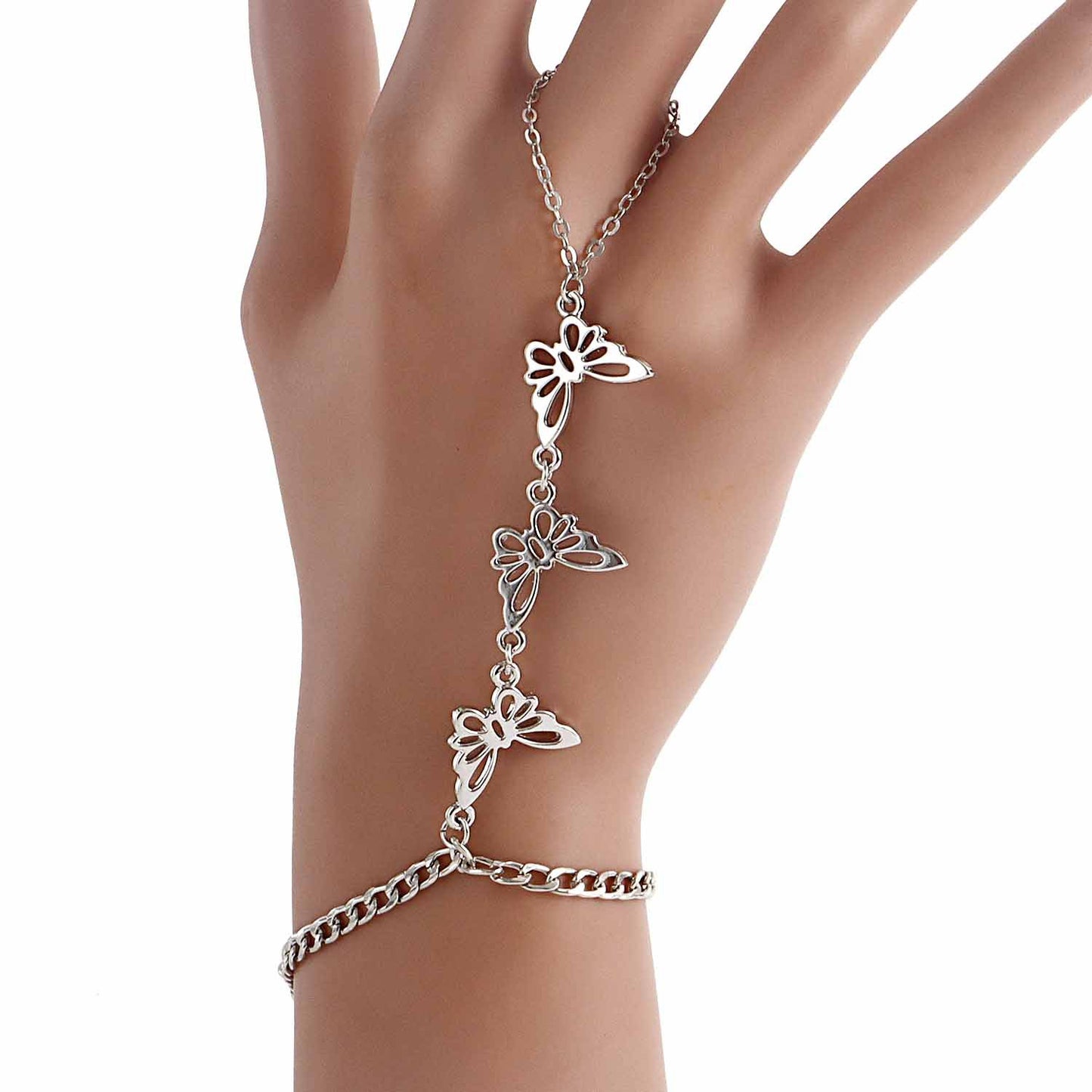 Bracciale Punk in Lega a Cuore con Intarsio di Strass da Donna, Accessorio di Moda Geometrico Elettroplaccato