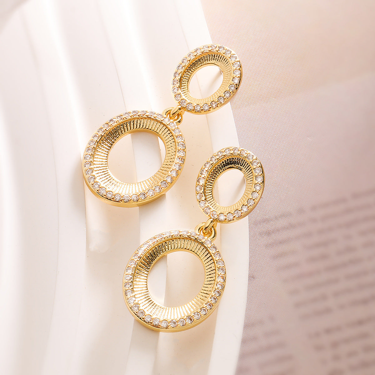 Minimalist Heart-Shaped Copper Earrings with Real Gold Plating and Zircon Accents for Women