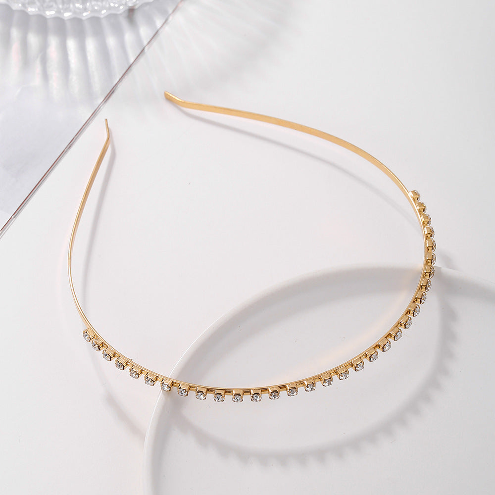 Sweet Minimalist Geometric Alloy Headband with Rhinestone Inlay