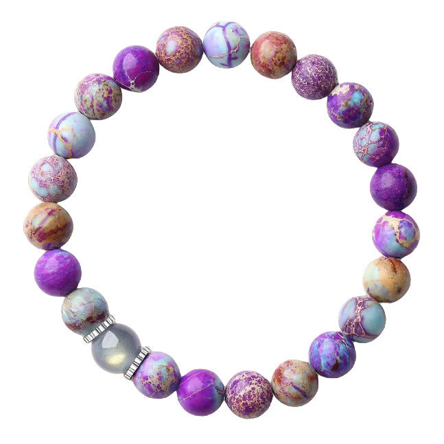 Vintage Bohemian Geometric Zebra Print Volcanic Stone Bracelet for Men