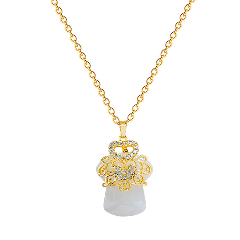 Collar de acero inoxidable con forma de animal estilo caricatura e incrustaciones de diamantes de imitación para mujeres y hombres, delicada cadena de clavícula