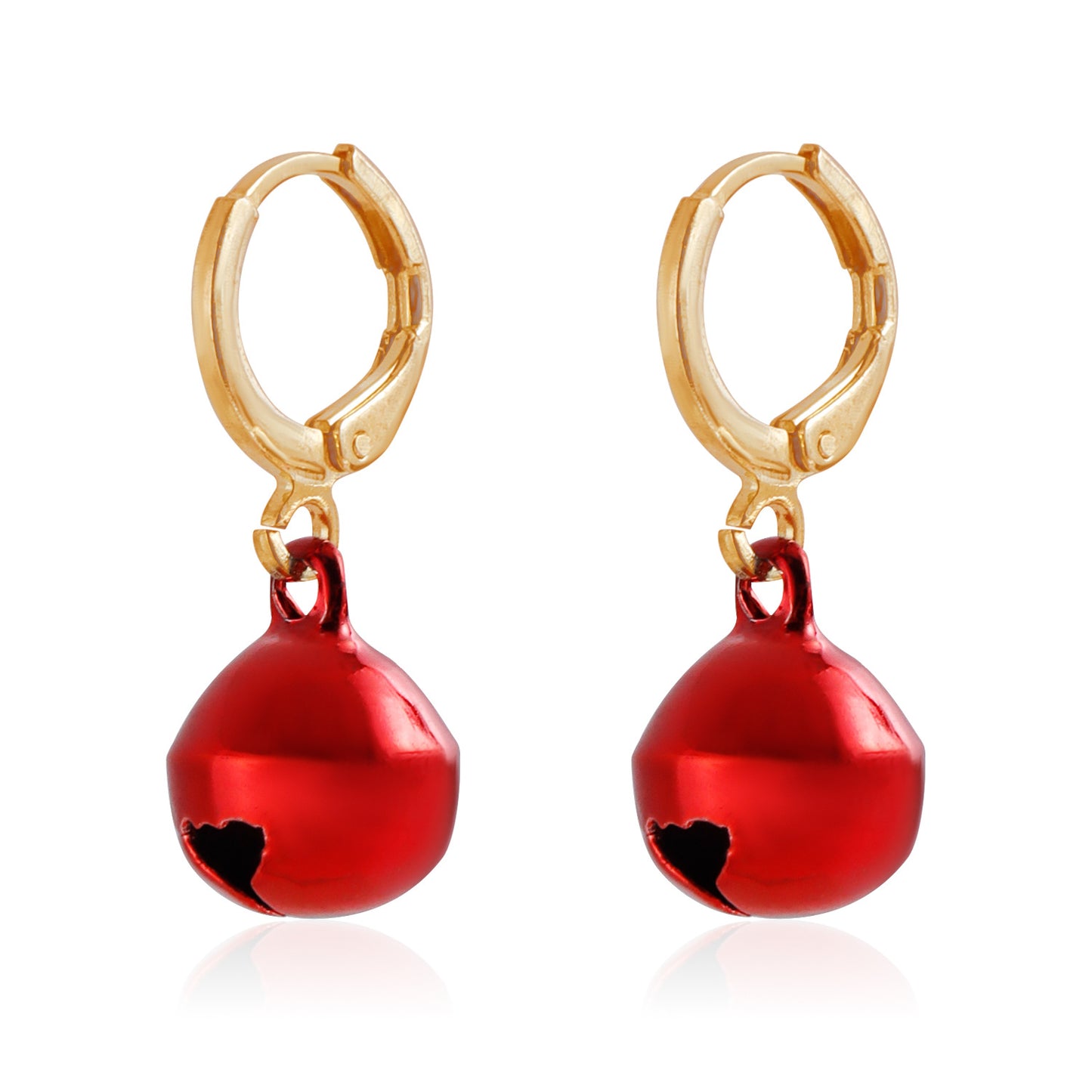 Geometric Christmas Bell Earrings for Women and Men with Plated Metal Finish