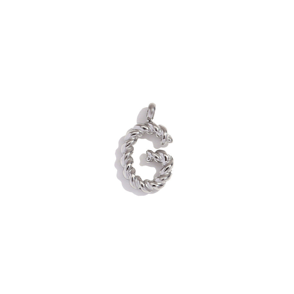 Collana con Pendente a Lettera Intrecciata Placcata in Acciaio Inossidabile, Stile Minimalista, da Donna
