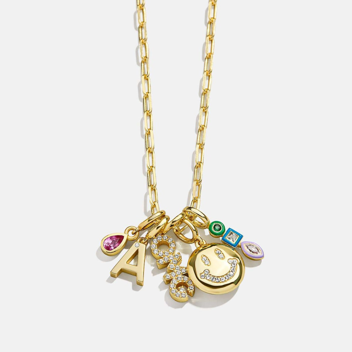 Sporty Stainless Steel PVD 18K Gold Plated DIY Charm Bar Pendant
