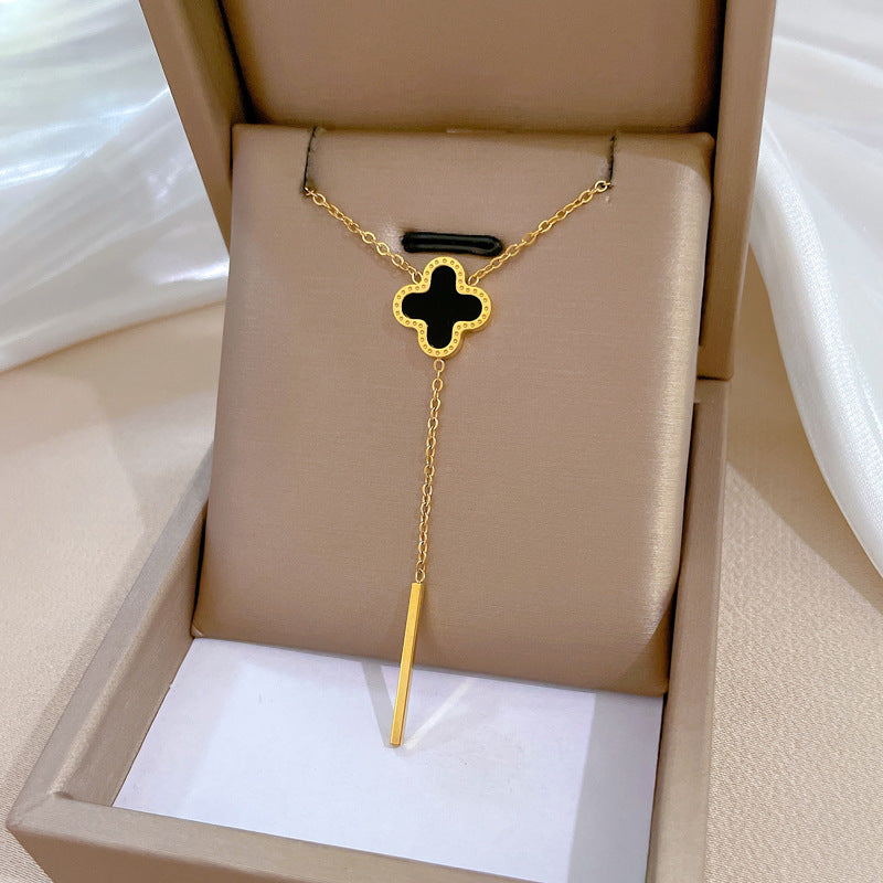 Collana in acciaio al titanio geometrica minimalista per unisex con catena irregolare