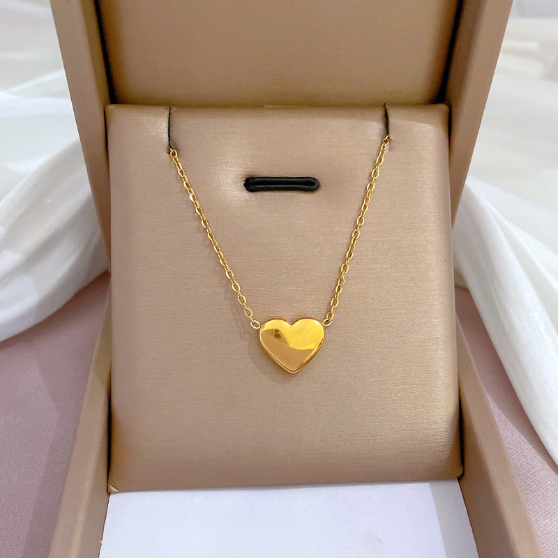 Collana con pendente geometrico minimalista in acciaio al titanio placcato per donna
