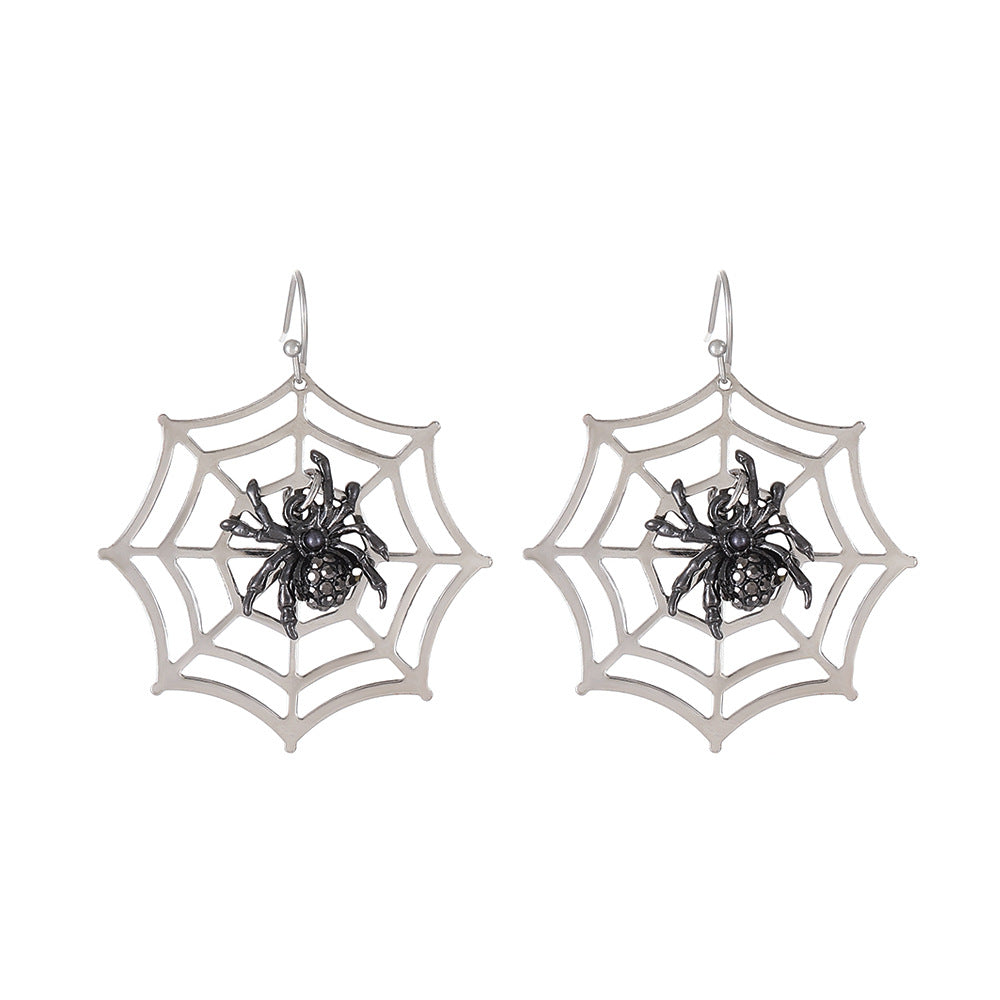 Pendientes de aleación con diseño de calabaza y calavera, estilo punk, chapados en oro, para mujer, temáticos de Halloween