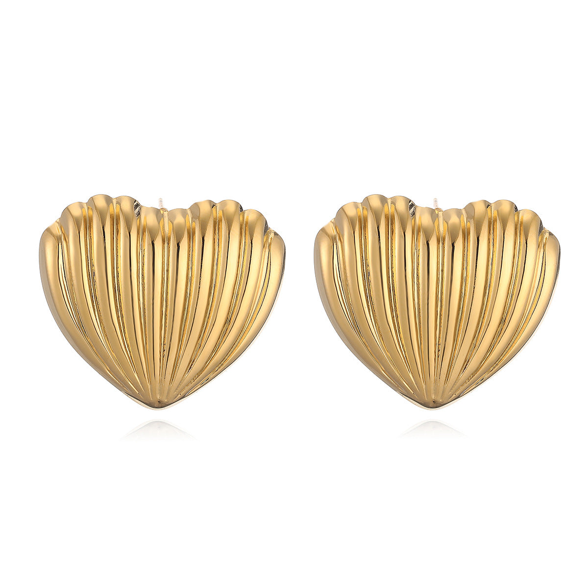 Vintage Geometric Stainless Steel Earrings with 18K Gold Plating for Women