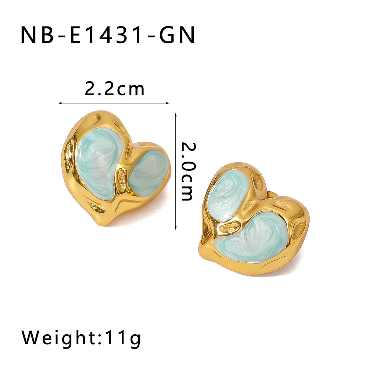 Minimalist Heart-Shaped Stainless Steel Earrings with 18K Vacuum Plating for Women