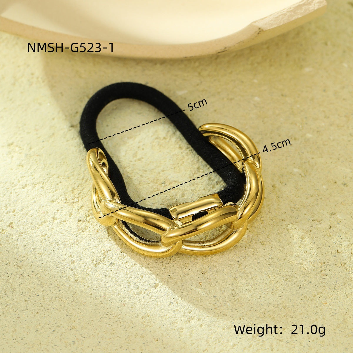 Vintage-Inspired Bow and Starfish-Shaped Stainless Steel Hair Tie with 18K Gold Plating for Women