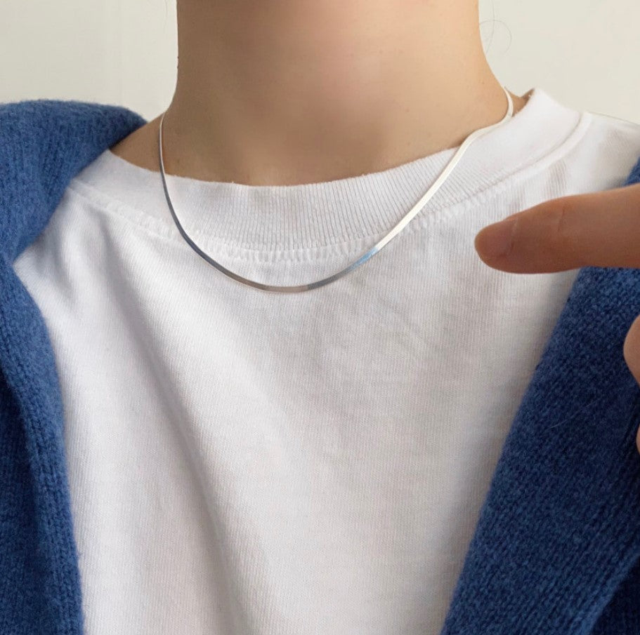 Collana Girocollo Minimalista da Donna a Catena Serpente in Argento Sterling 925