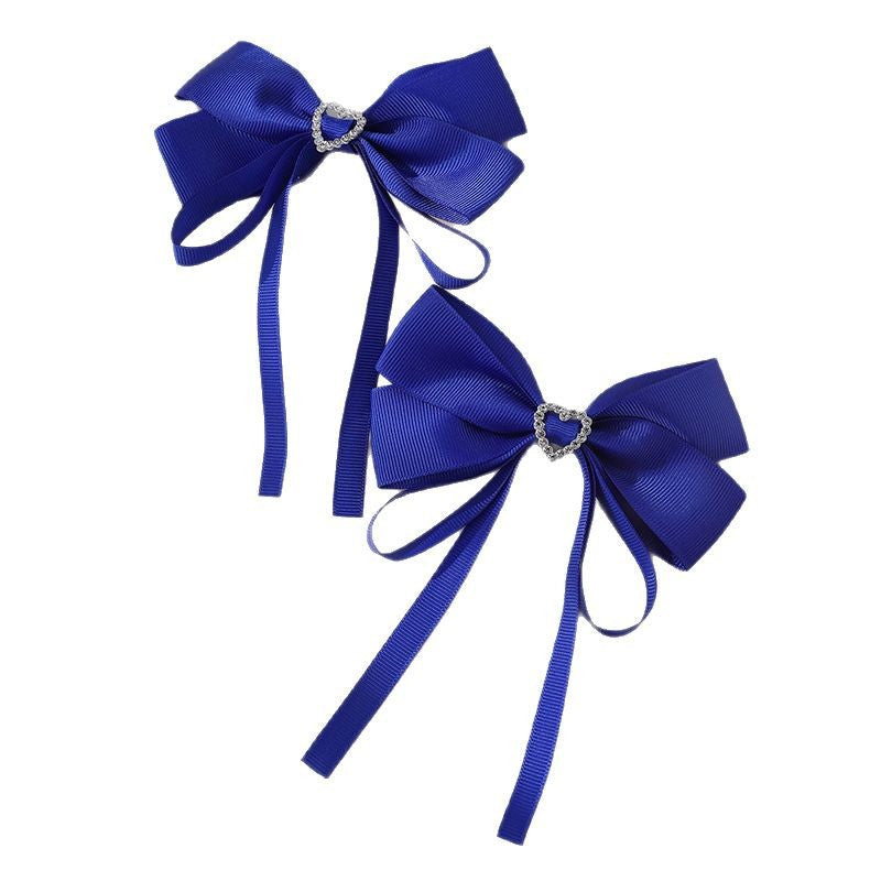 Pasador para el pelo de niña inspirado en el ballet con material de tela en forma de lazo para trenzar, estilo de cola de caballo doble, horquilla de pato para niños de estilo natural