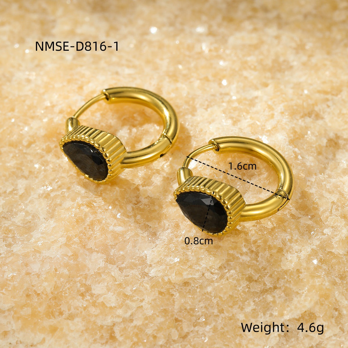 Pendientes de acero inoxidable con forma de lágrima de estilo vintage para mujer, con incrustaciones de diamantes de imitación, hipoalergénicos y resistentes a la decoloración
