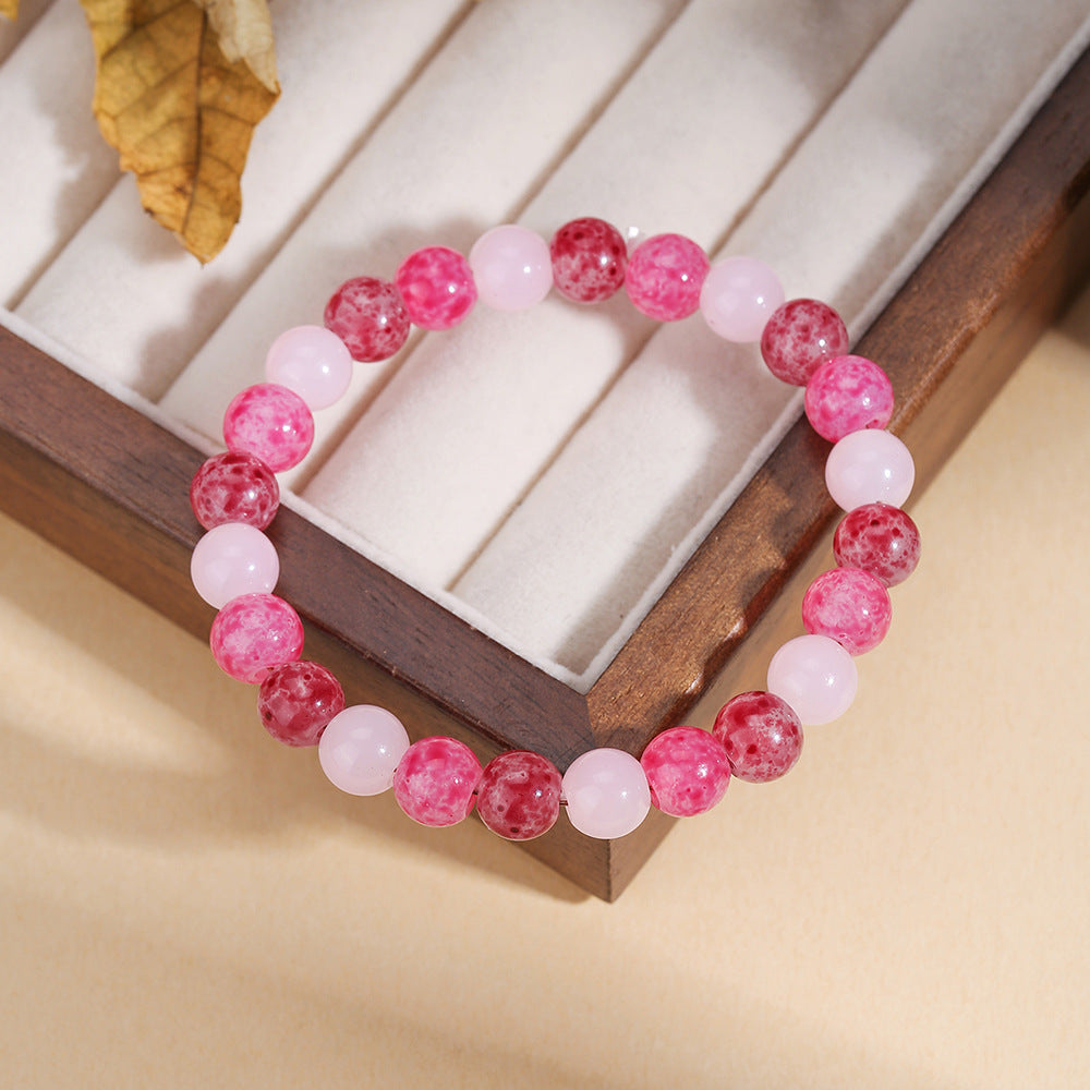 Minimalist Moon Cat's Eye Crystal Beaded Bracelet for Women