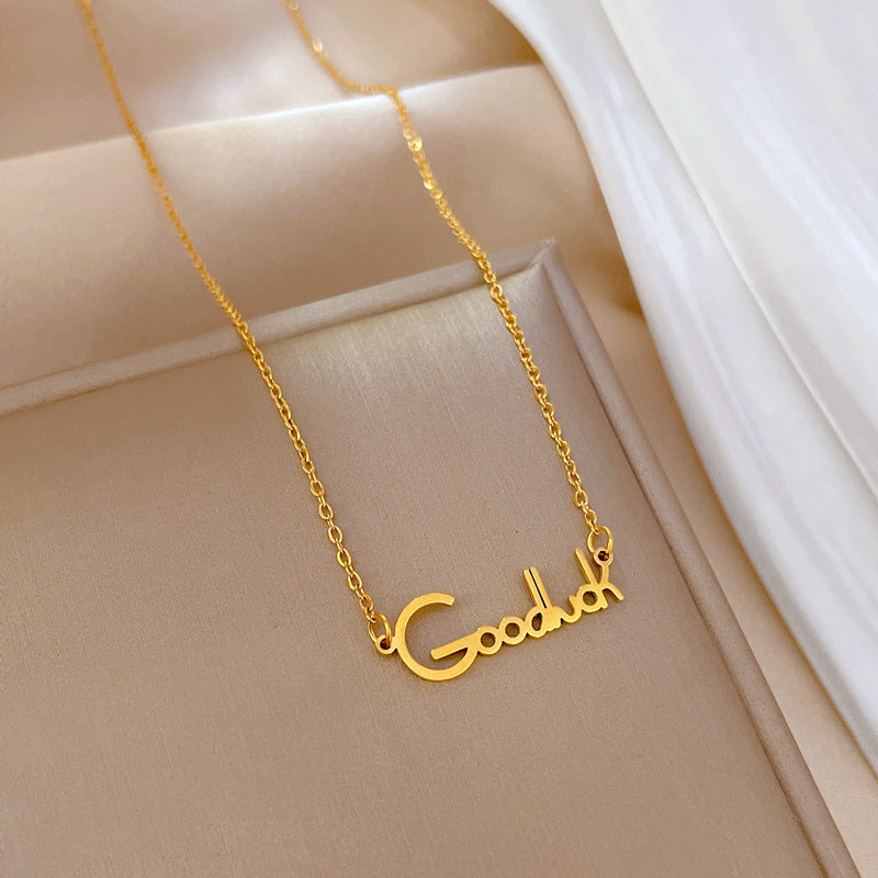 Collana Minimalista Geometrica in Acciaio Titanio Placcato Oro per Donna e Uomo, Catena Clavicola con Motivo a Zucca