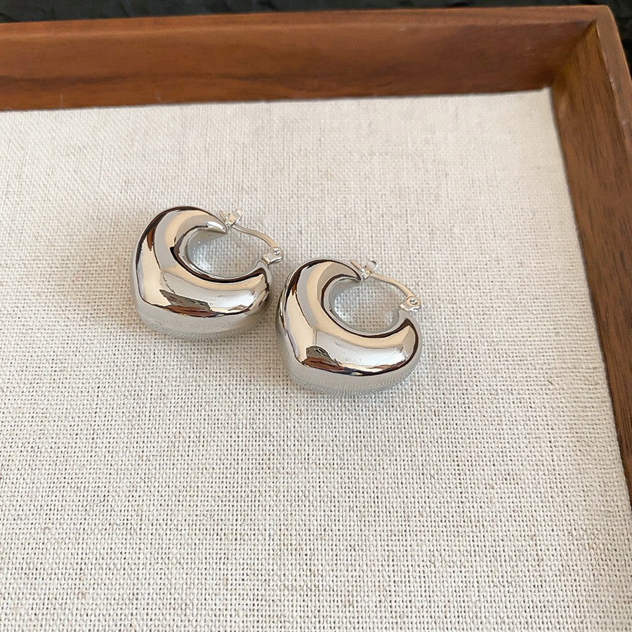 Aretes Geométricos Minimalistas de Cobre con Acabado Chapado para Mujer Pendientes Modernos y Versátiles