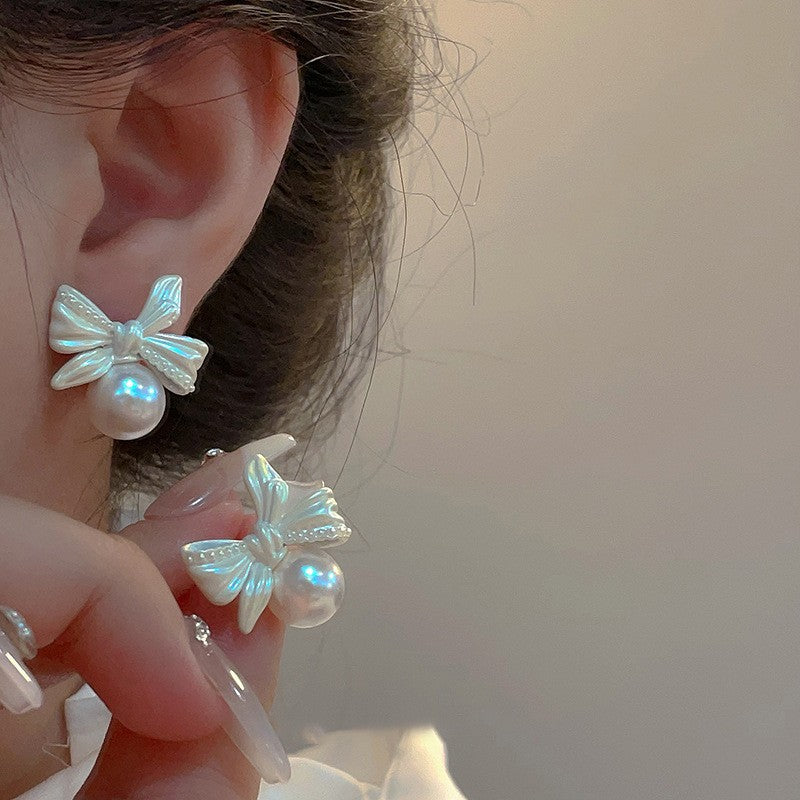 Pendientes de perlas geométricos para mujer con detalles de circonitas, postes de acero galvanizado, estilo retro lujoso y elegante para otoño e invierno
