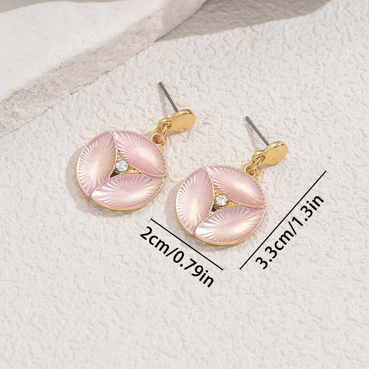 Pendientes de tuerca geométricos minimalistas para mujer en cobre con incrustaciones de diamantes de imitación, joyería de moda ligera de lujo