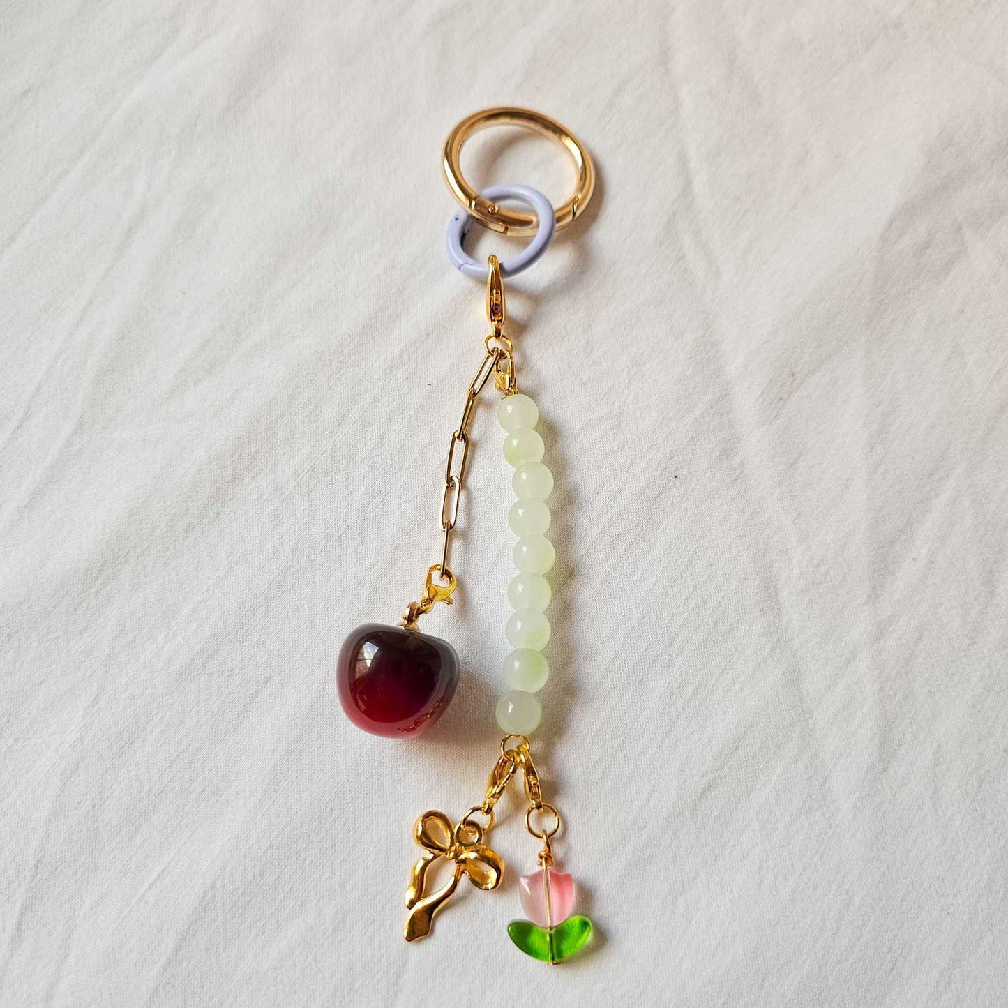 Sweet Floral Alloy DIY Charm Bar Bag Pendant Keychain Accessory