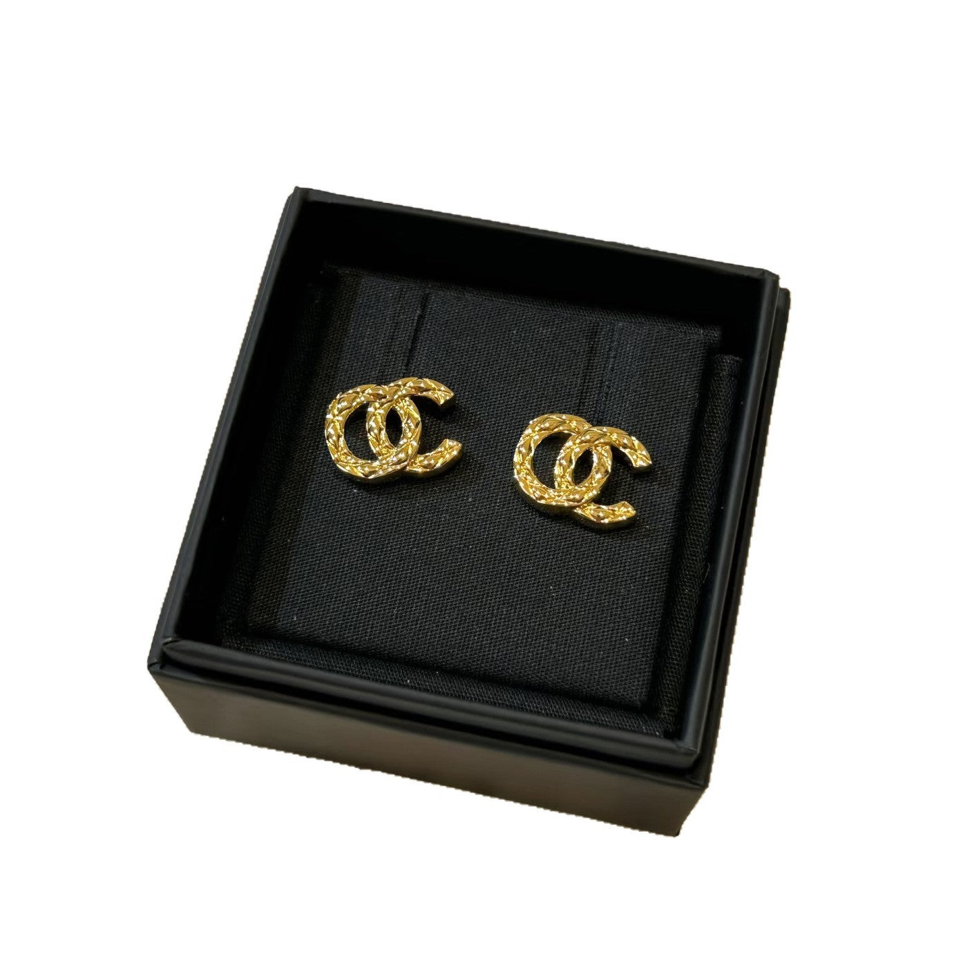 Orecchini eleganti a scacchiera in ottone placcato oro con perno in argento sterling 925 per donna