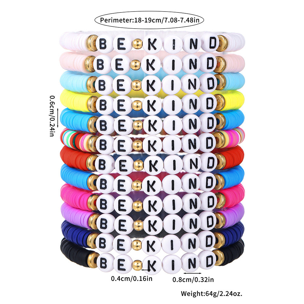 Casual Letter Resin Acrylic Bracelet Set