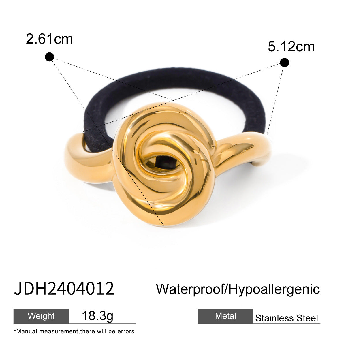 Elegante elastico per capelli a forma di stella in acciaio inossidabile con finitura placcata per la coda di cavallo, alla moda ed elastico