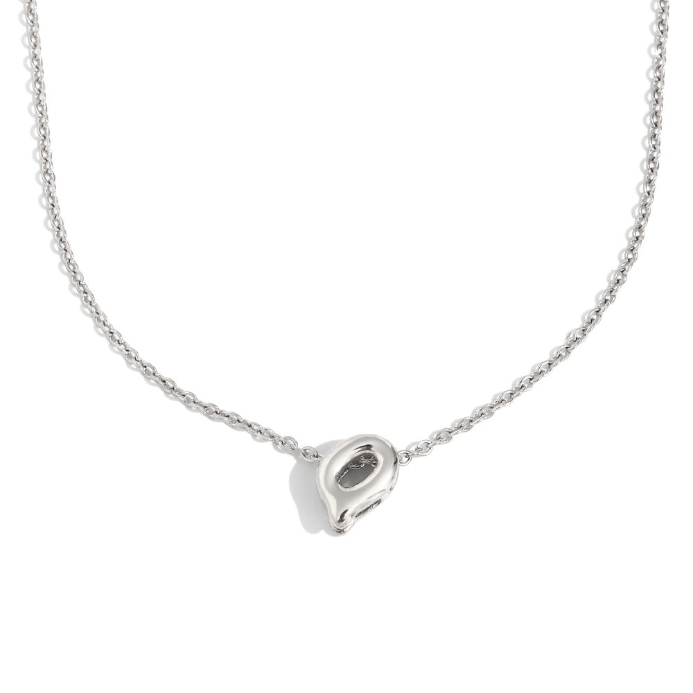 Fashionable Minimalist Letter Pendant Necklace in Stainless Steel with 18K Gold Plating for Women