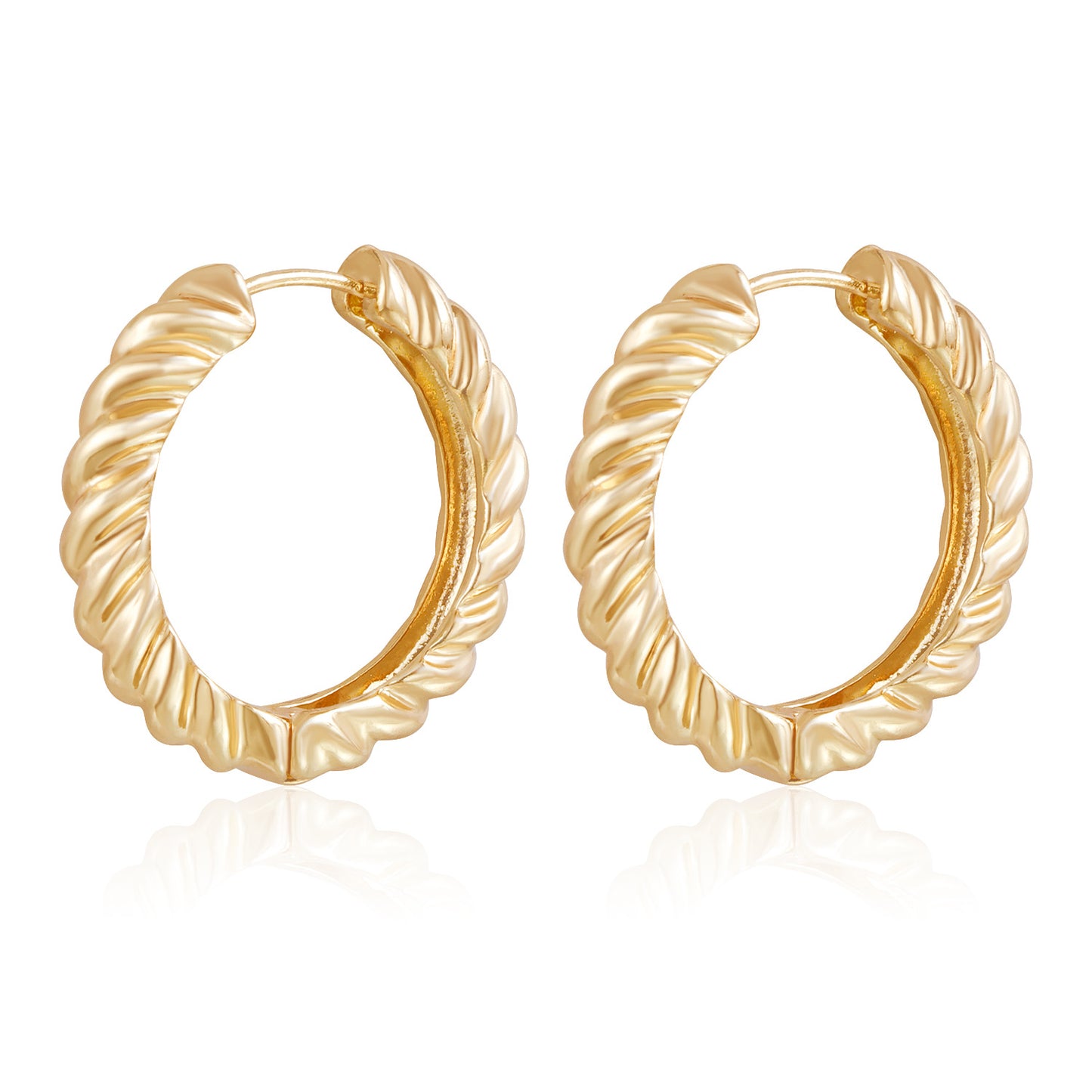 Minimalist Geometric Alloy Stud Earrings with Plated Finish for Women — Round Hexagonal Square Beveled Edges Design