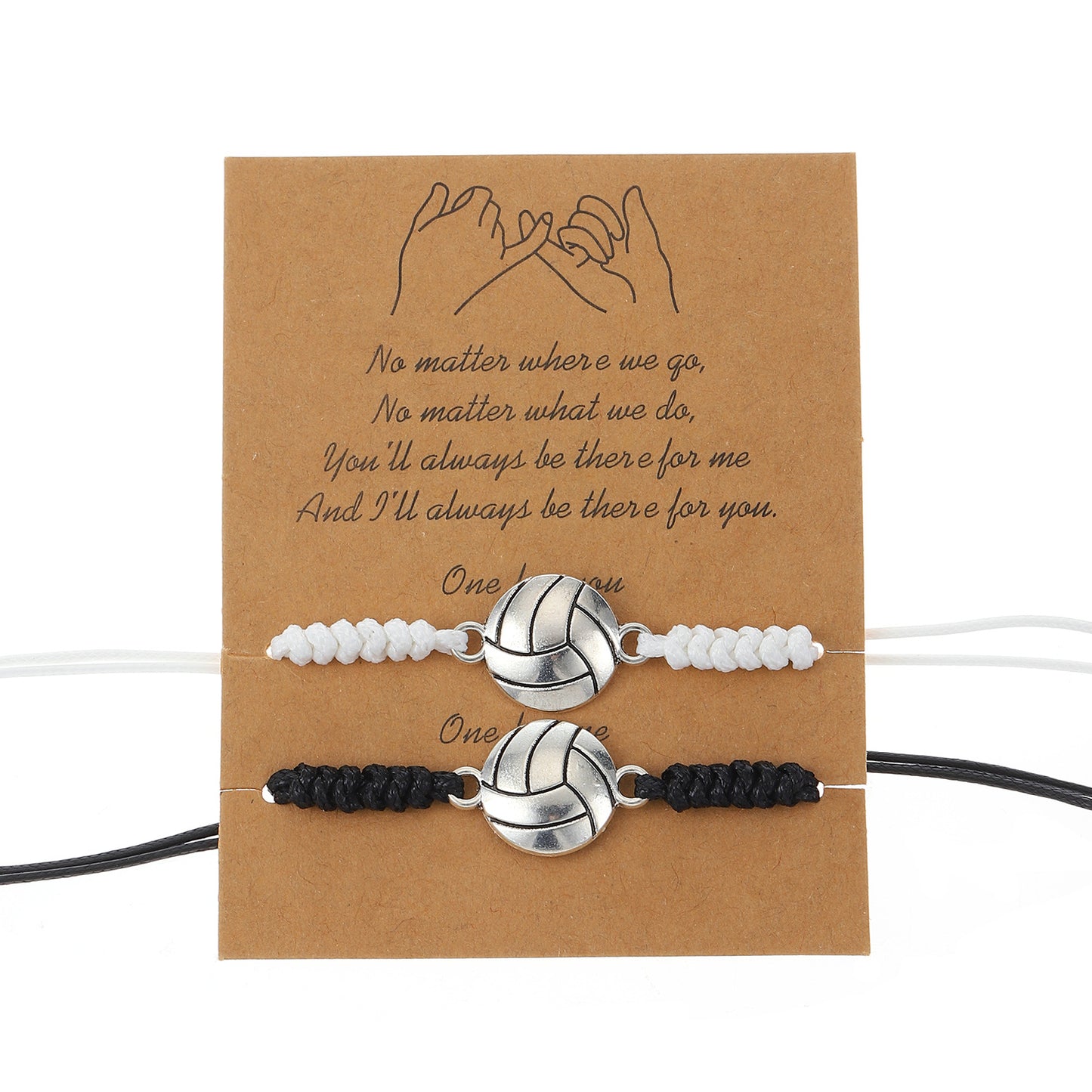 Black and White Contrast Geometric Round Alloy Plated Bracelet Set for Couples