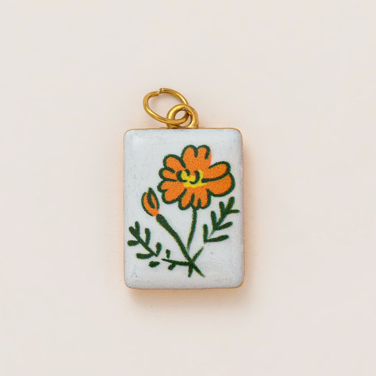 Sweet Floral Plated Alloy DIY Charm Bar Bag Pendant Keychain