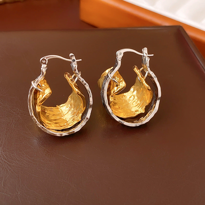 Chic Style Heart-Shaped Zirconia Stud Earrings in Copper with Electroplated Finish for Women