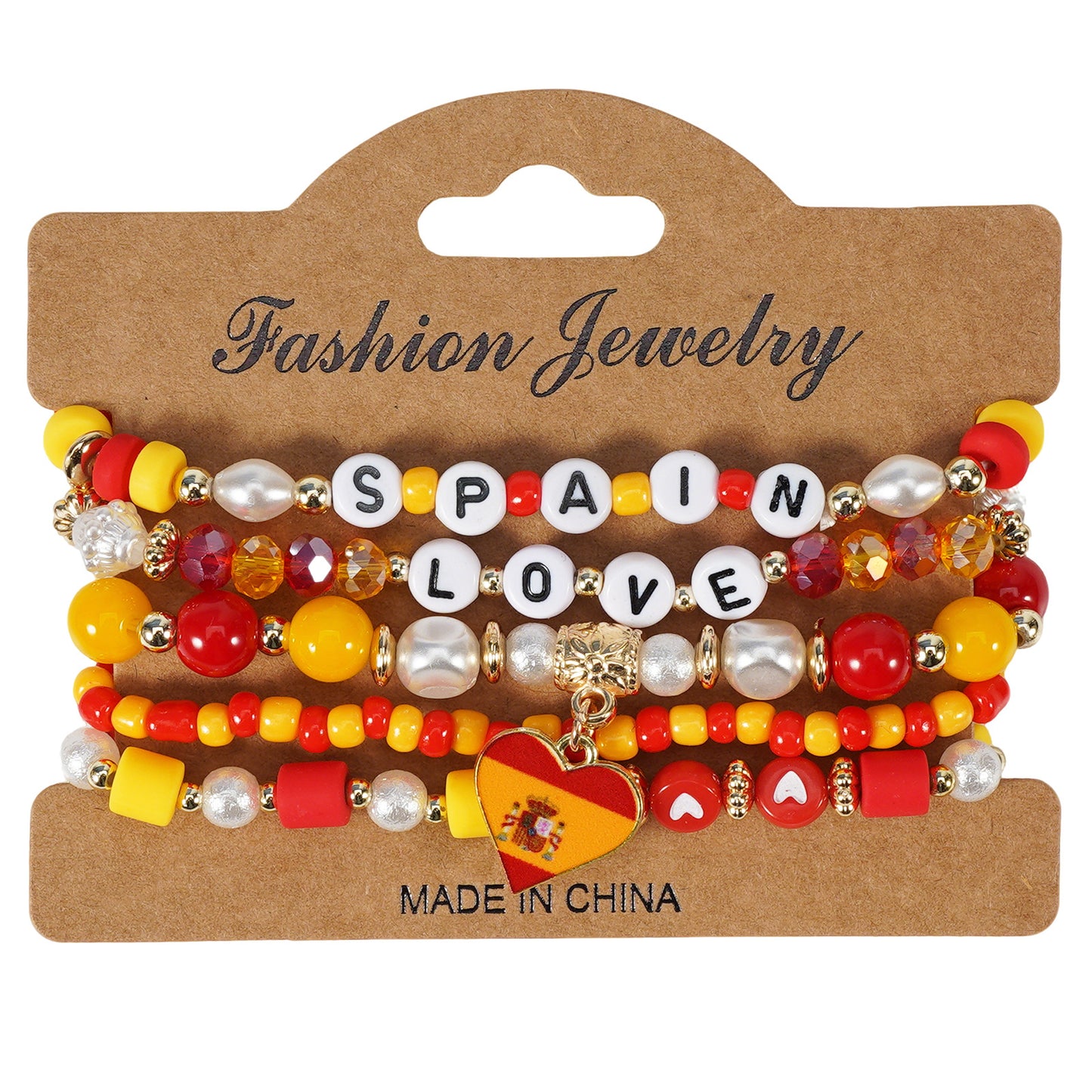 Bohemian Vintage Flag Pattern Glass Beaded Bracelet Unisex